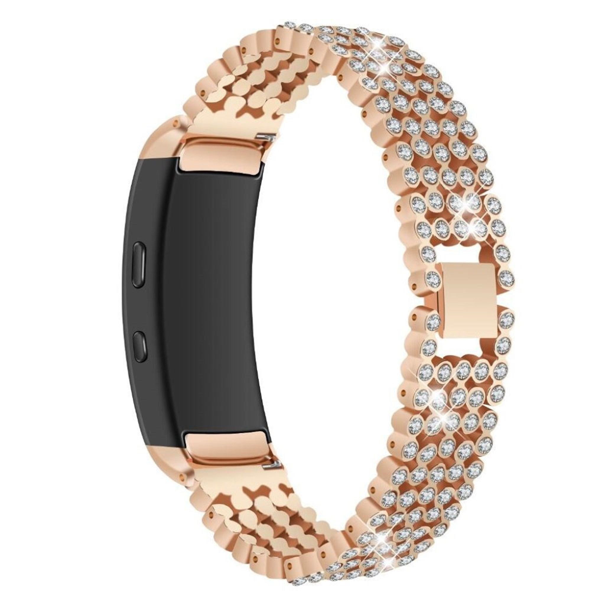 Samsung Gear Fit 2 shiny rhinestone watch band strap replacement - Rose Gold