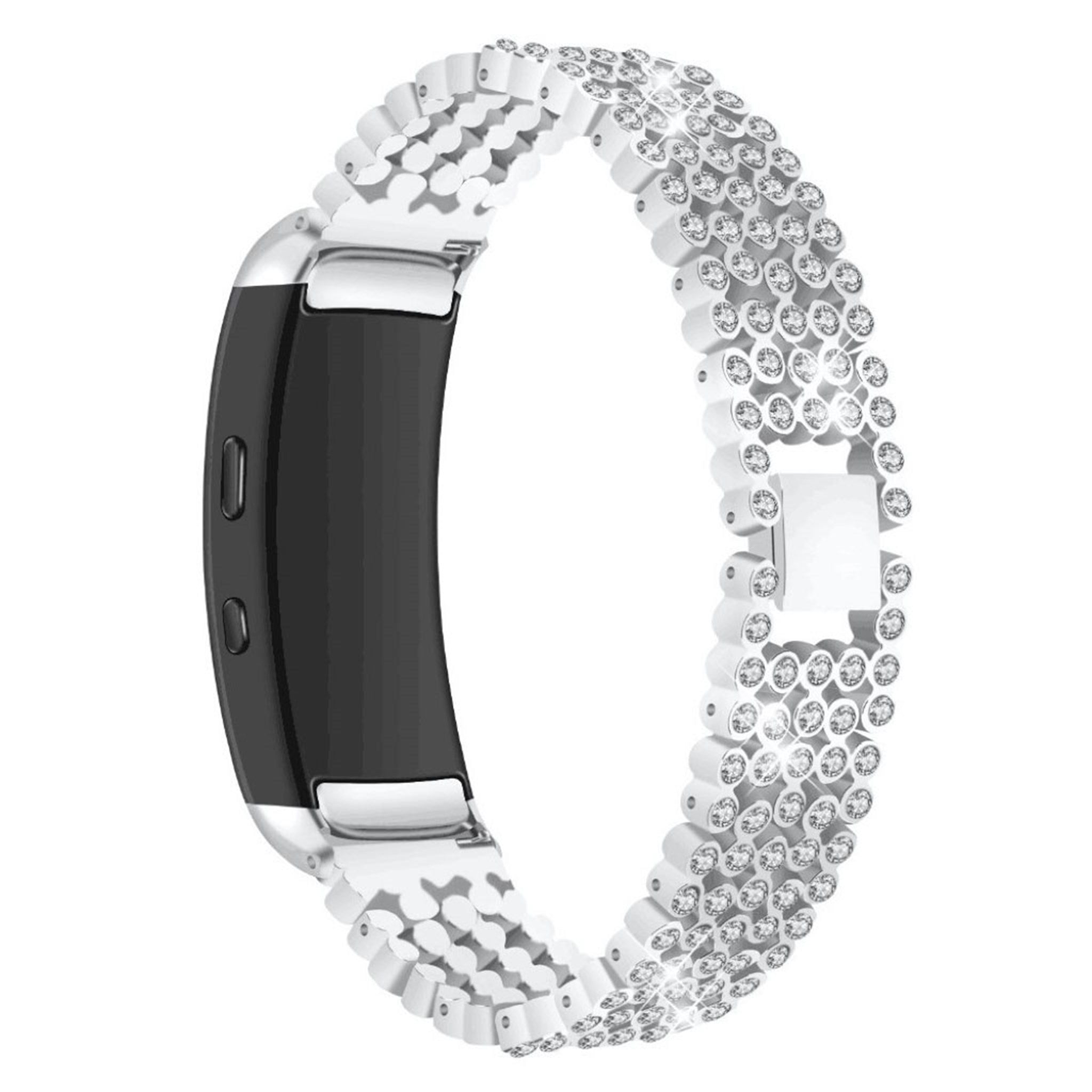 Samsung Gear Fit 2 shiny rhinestone watch band strap replacement - Silver