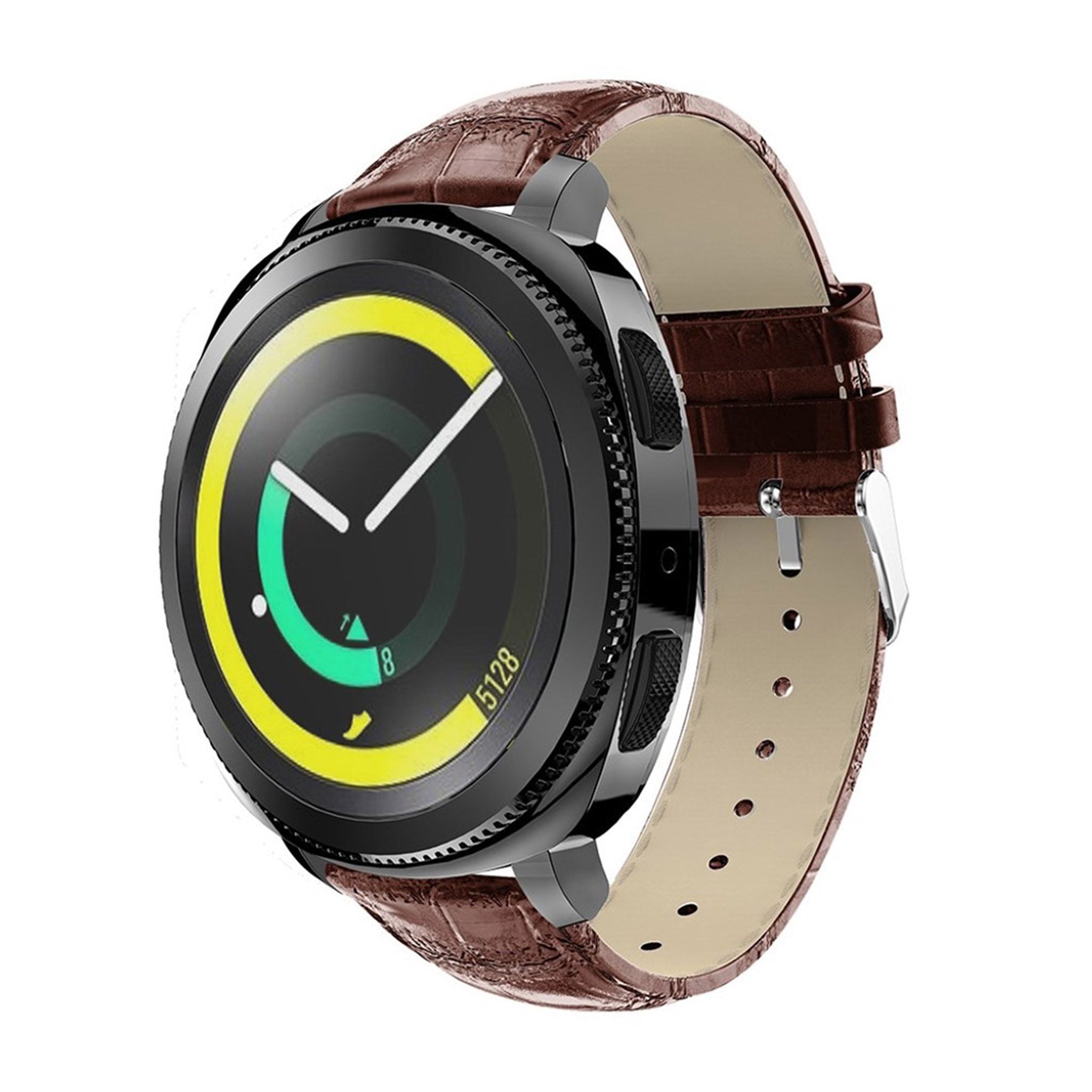 Samsung Gear Sport crocodile texture genuine leather watch strap- Brown