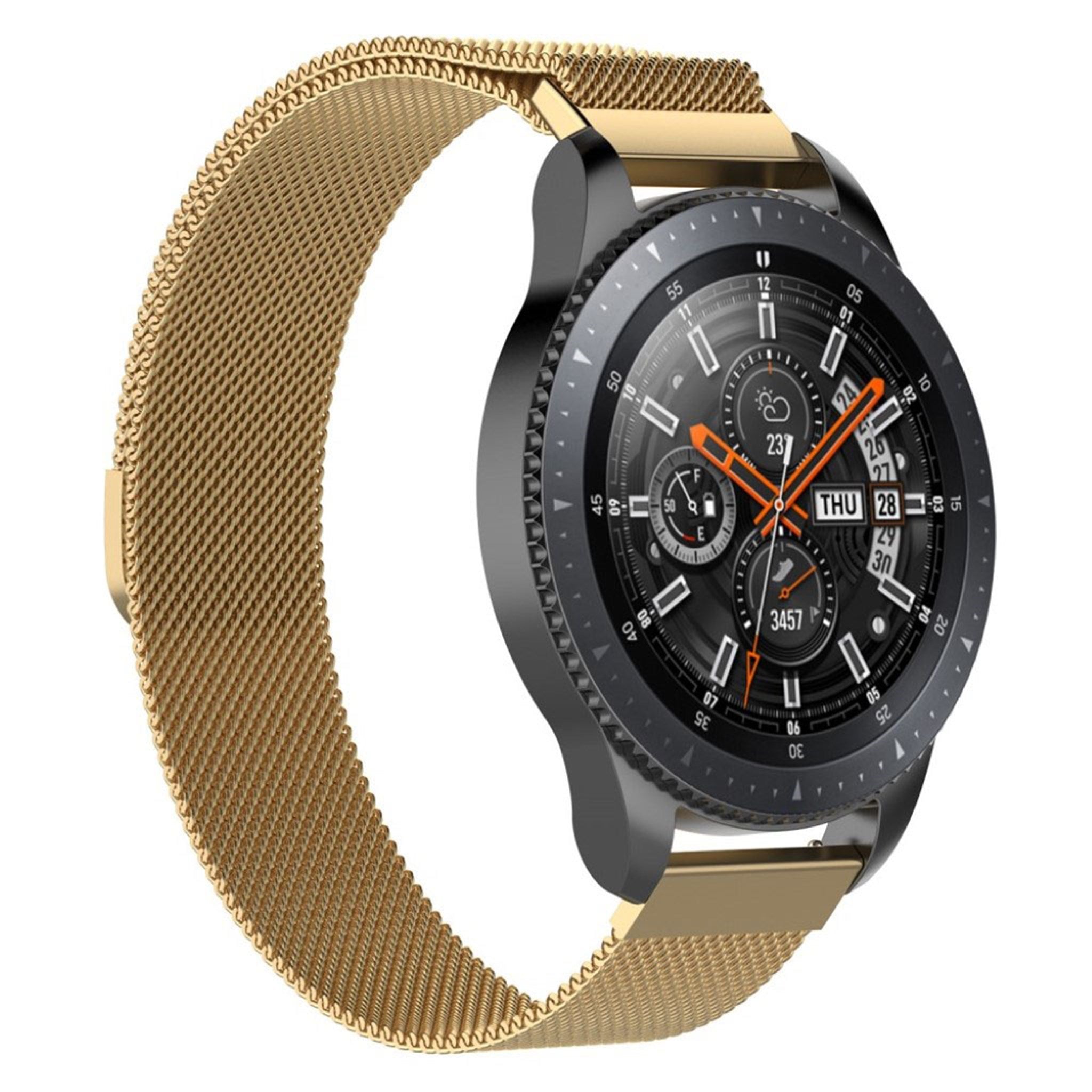 Samsung Galaxy Watch (46mm) luxury milanese watch strap replacement - Gold