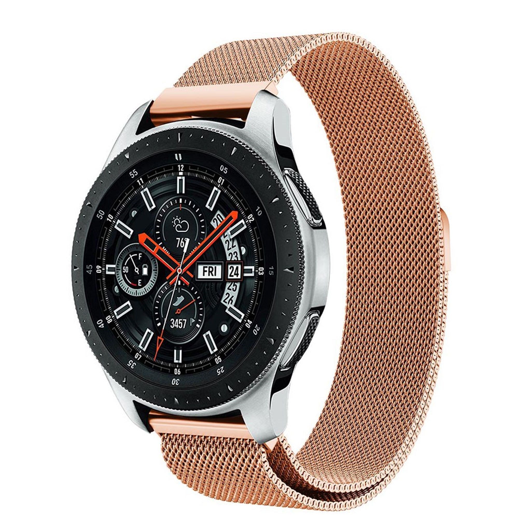 Samsung Galaxy Watch (46mm) luxury milanese watch strap - Rose Gold