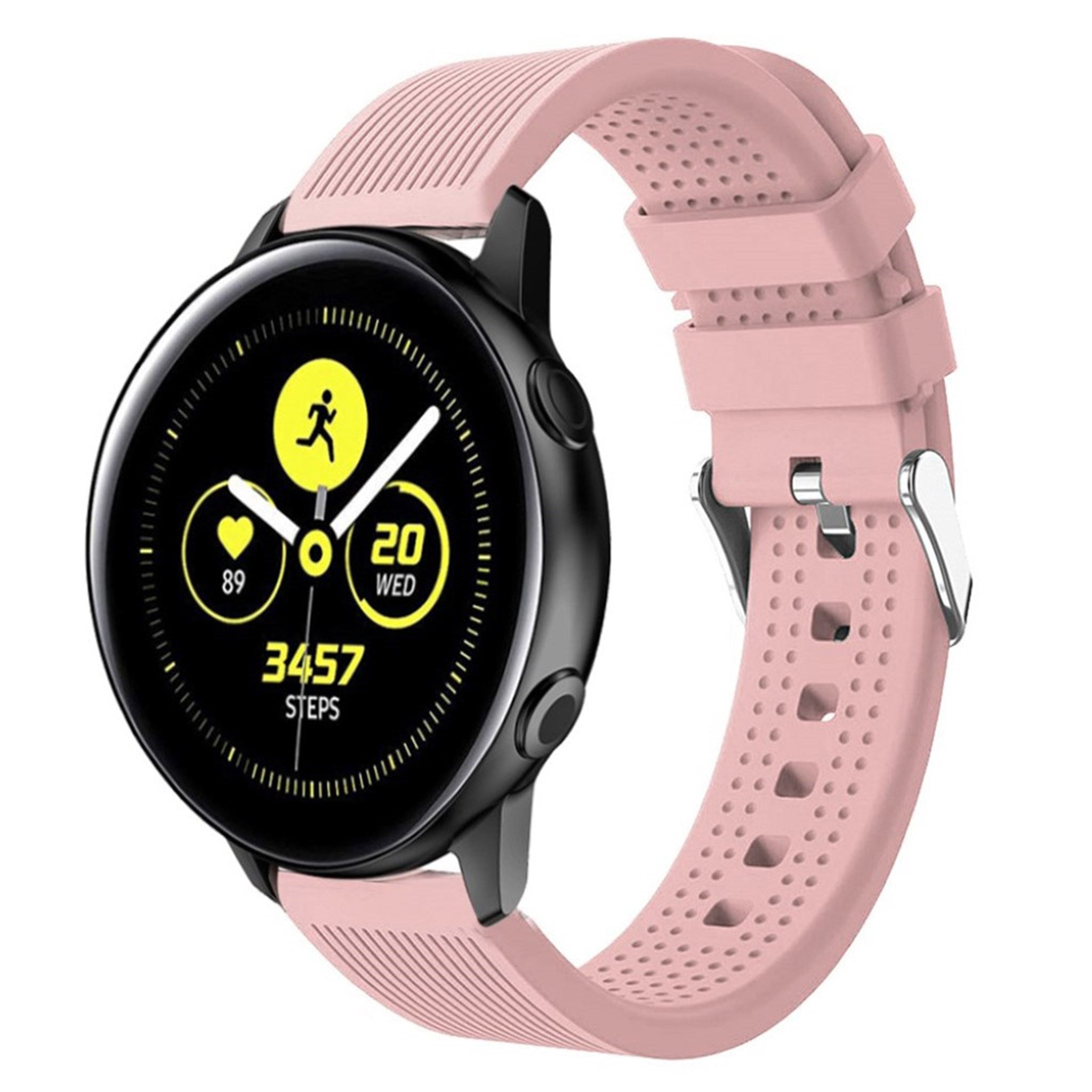 Samsung Galaxy Watch Active silikoni Kellon Ranneke - Pinkki