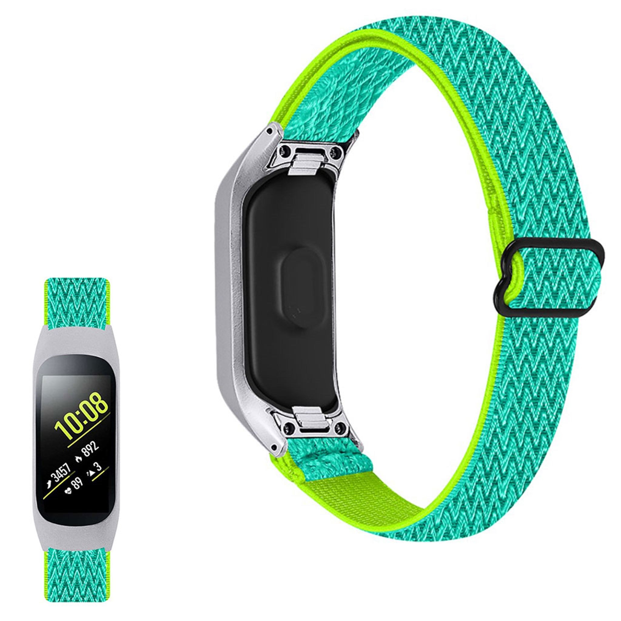 Samsung Galaxy Fit e elastic nylon loop watch strap - Yellow / Green