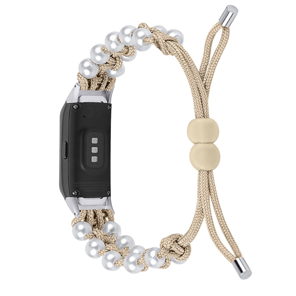 Samsung Galaxy Fit pearl décor stylish nylon watch strap - Apricot