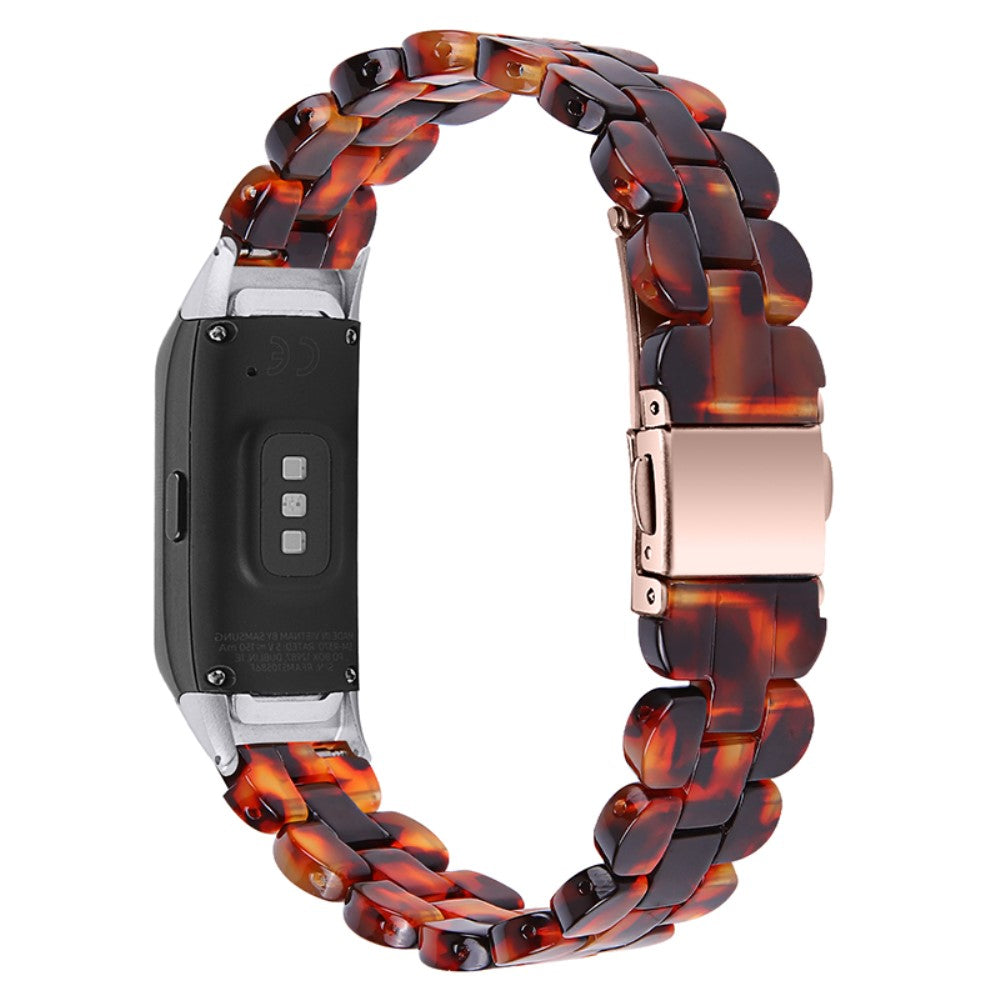 Samsung Galaxy Fit stylish resin stainless steel watch strap - Tortoiseshell Color