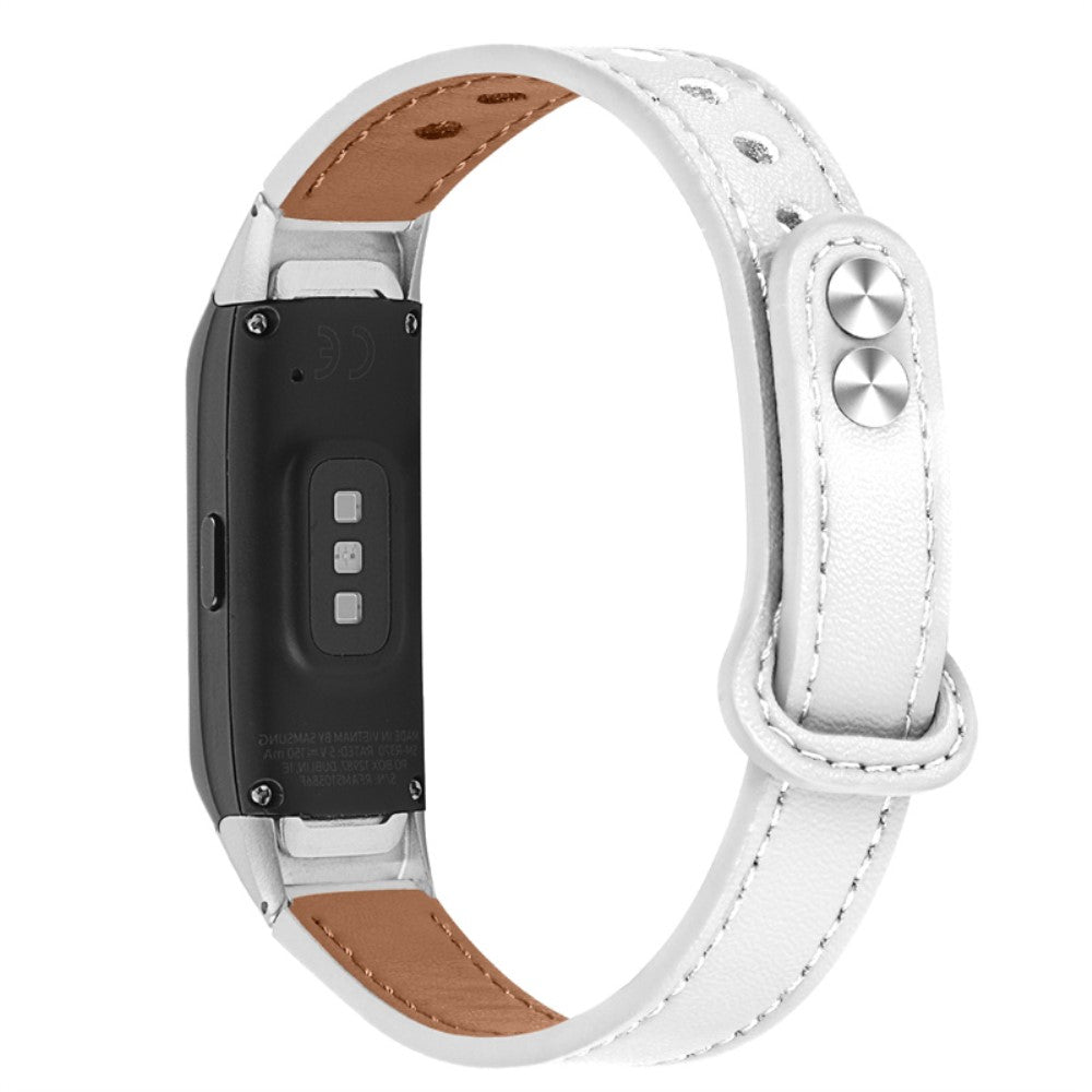 Samsung Galaxy Fit cowhide genuine leather watch strap - White