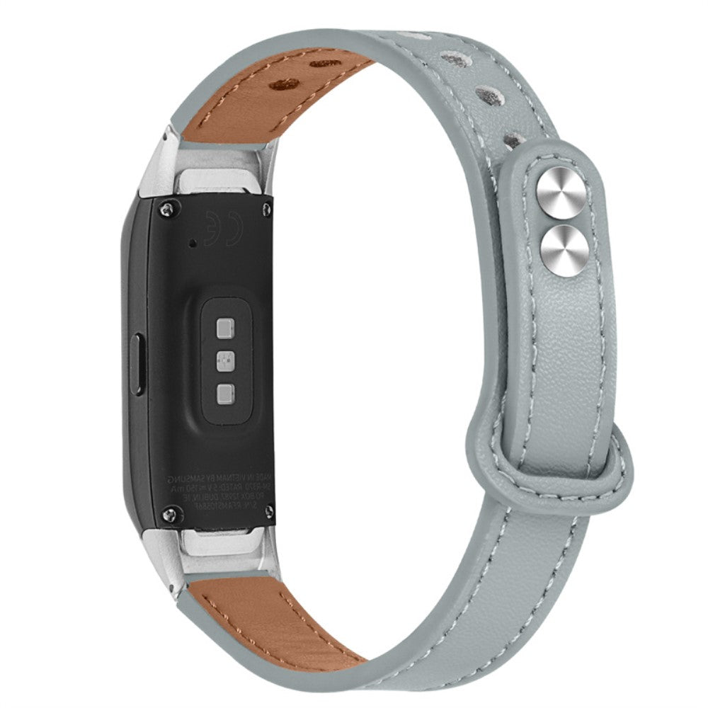 Samsung Galaxy Fit cowhide genuine leather watch strap - Elephant Grey