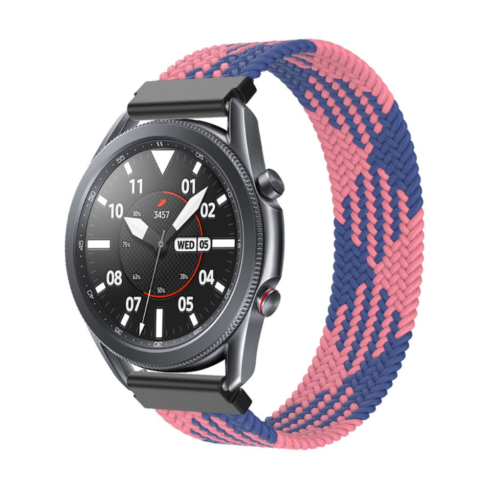 Samsung Galaxy Watch 3 (45mm) elastic nylon watch strap - Blue / Pink Size: L