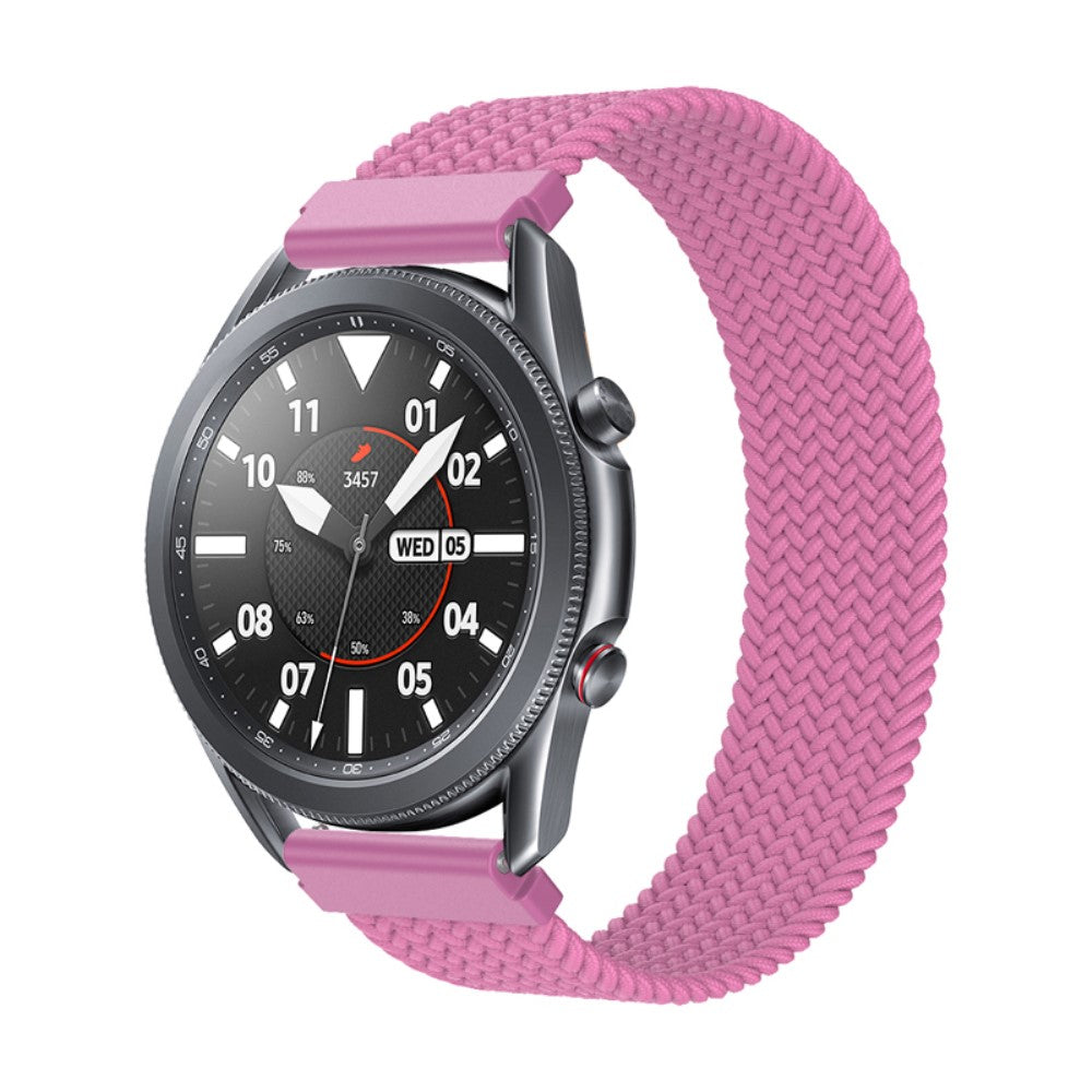 Samsung Galaxy Watch 3 (45mm) elastic nylon watch strap - Pink Purple Size: M