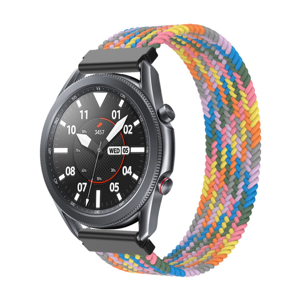 Samsung Galaxy Watch 3 (45mm) elastic nylon watch strap - Colorful Purple Size: M
