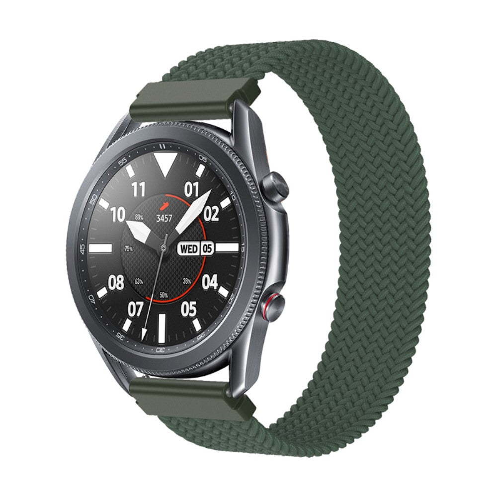 Samsung Galaxy Watch 3 (45mm) elastic nylon watch strap - Olive Green Size: S