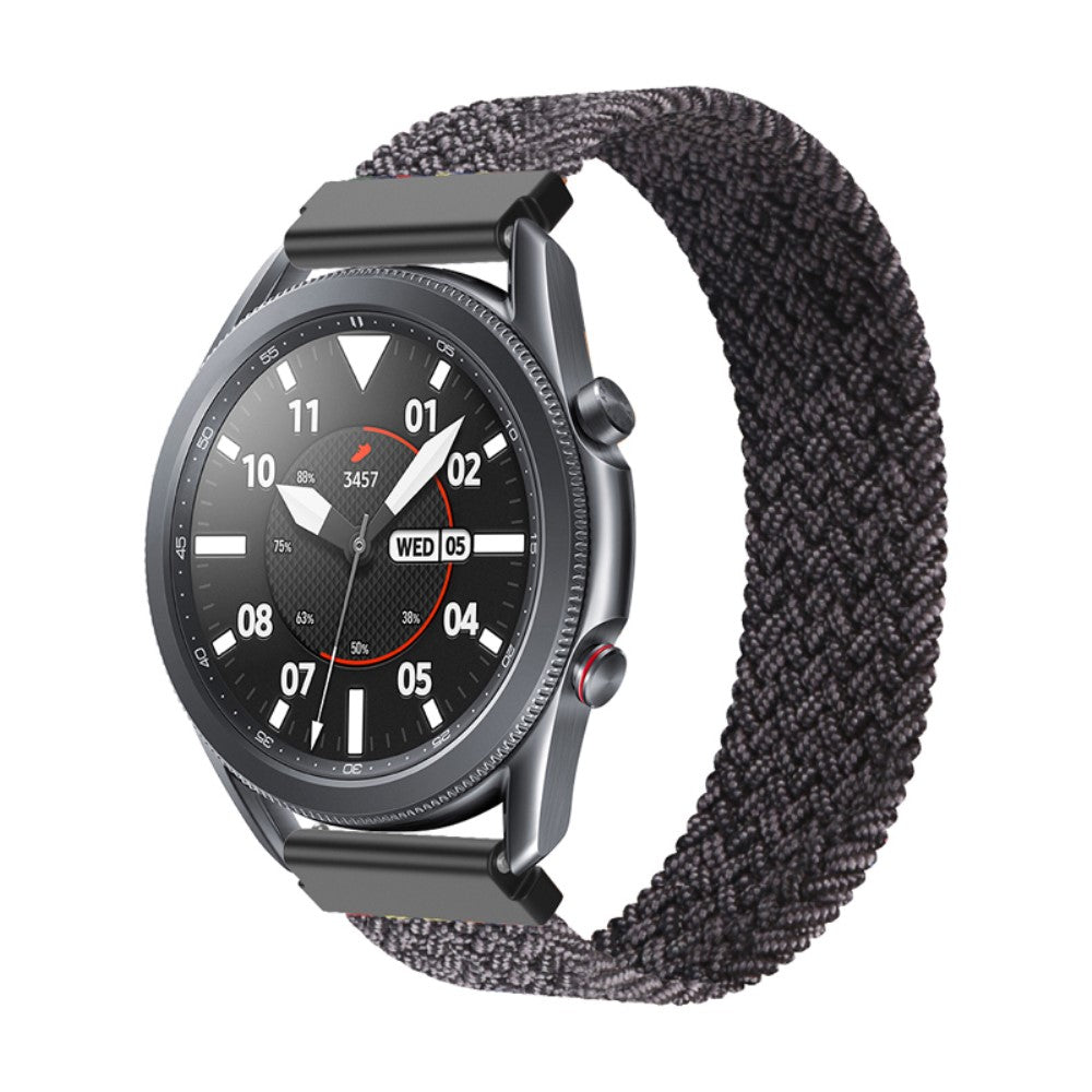 Samsung Galaxy Watch 3 (45mm) elastic nylon watch strap - Metallic Black Size: S