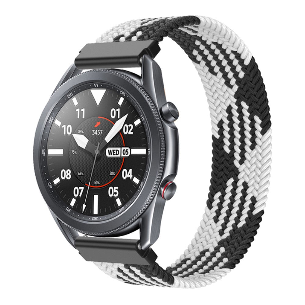 Samsung Galaxy Watch 3 (45mm) elastic nylon watch strap - Black / White Size: XS