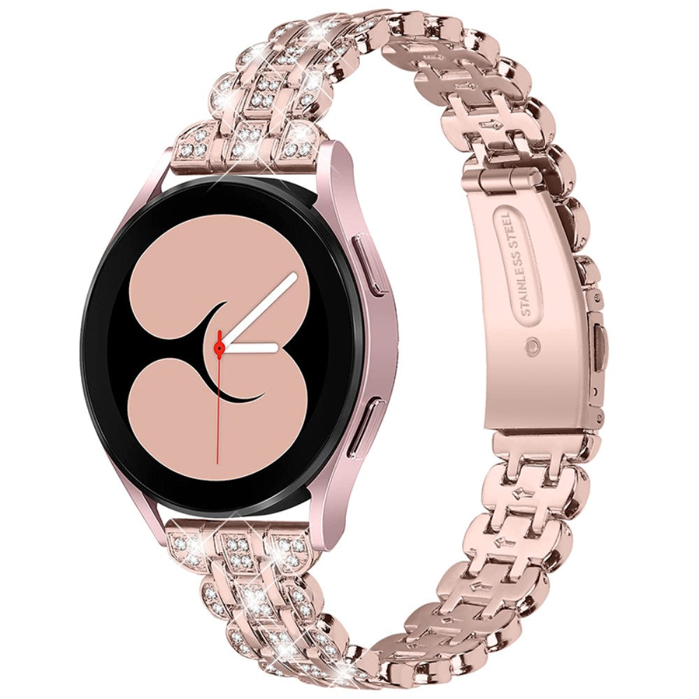 Samsung Galaxy Watch 3 (41mm) / Watch (42mm) rhinestone decor watch strap - Pink / Gold