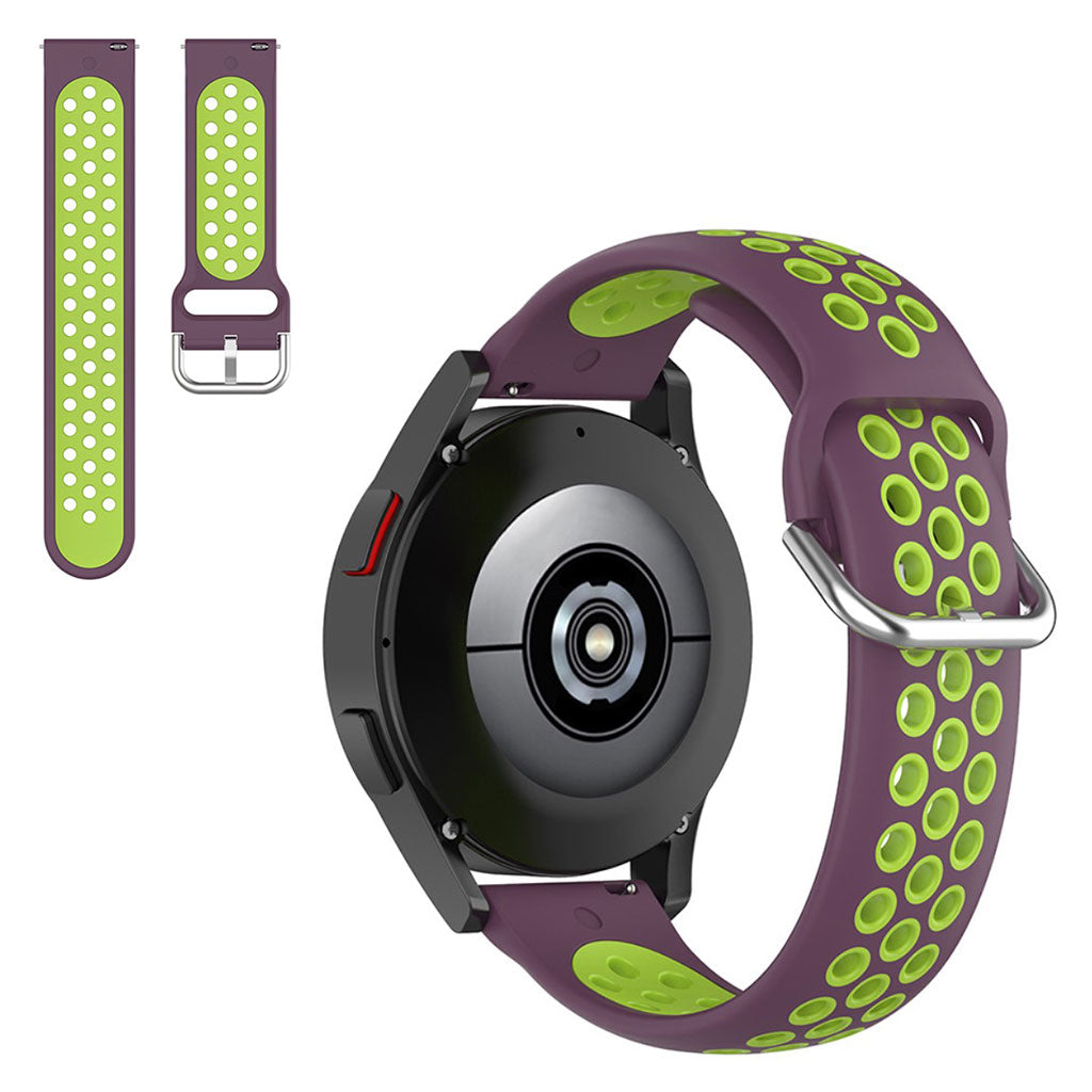 20mm dual-color silicone watch strap for Samsung watch - Purple / Lime