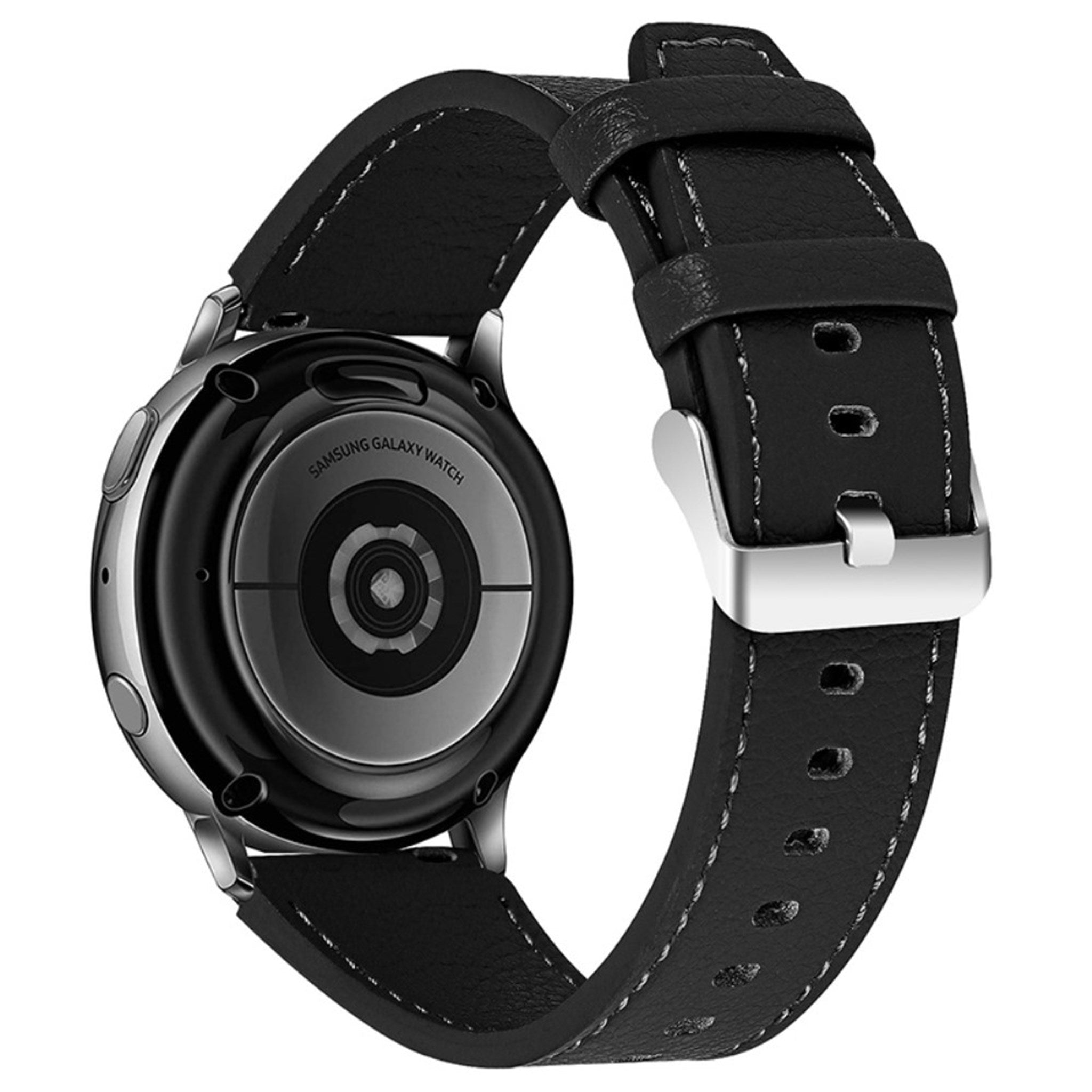 22mm Samsung Gear S3 cowhide genuine leather watch strap - Black