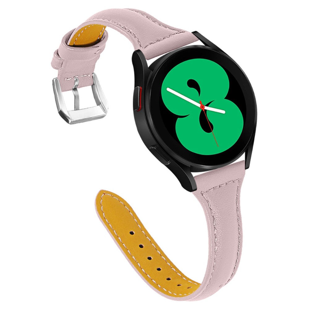 Seamline style cowhide genuine leather watch strap for Samsung Galaxy Watch - Light Pink