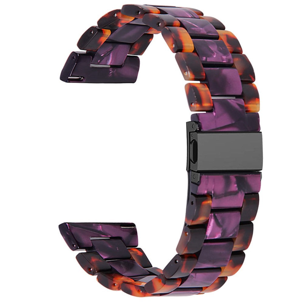 Resin watch strap with stainless steel buckle for Samsung Galaxy Watch - Tortoiseshell / Purple