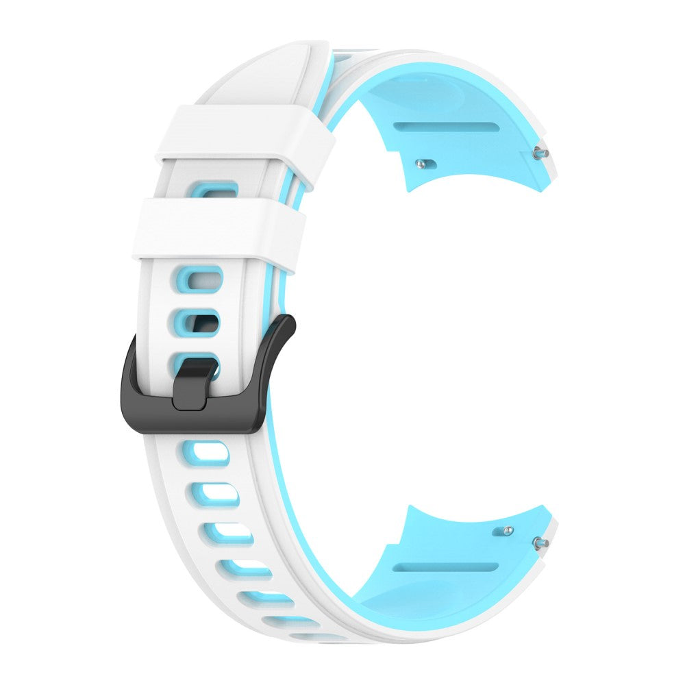 Dual color silicone watch strap for Samsung Galaxy Watch - White / Sky Blue