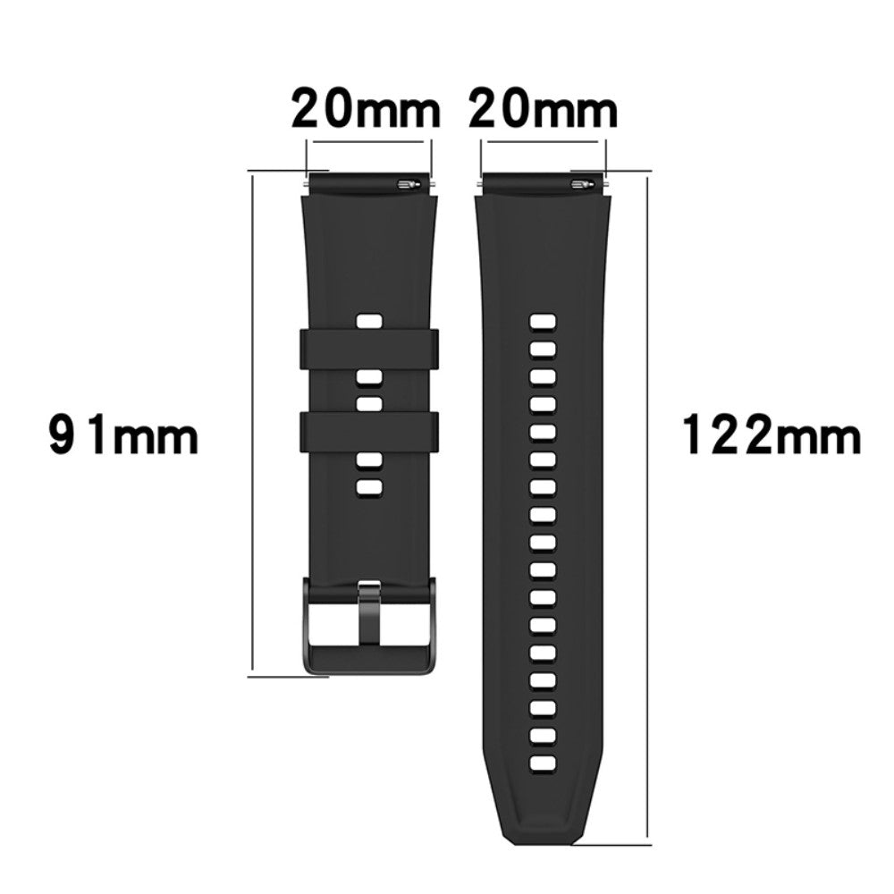 20mm simple silicone watch strap for Samsung watch black buckle - Green