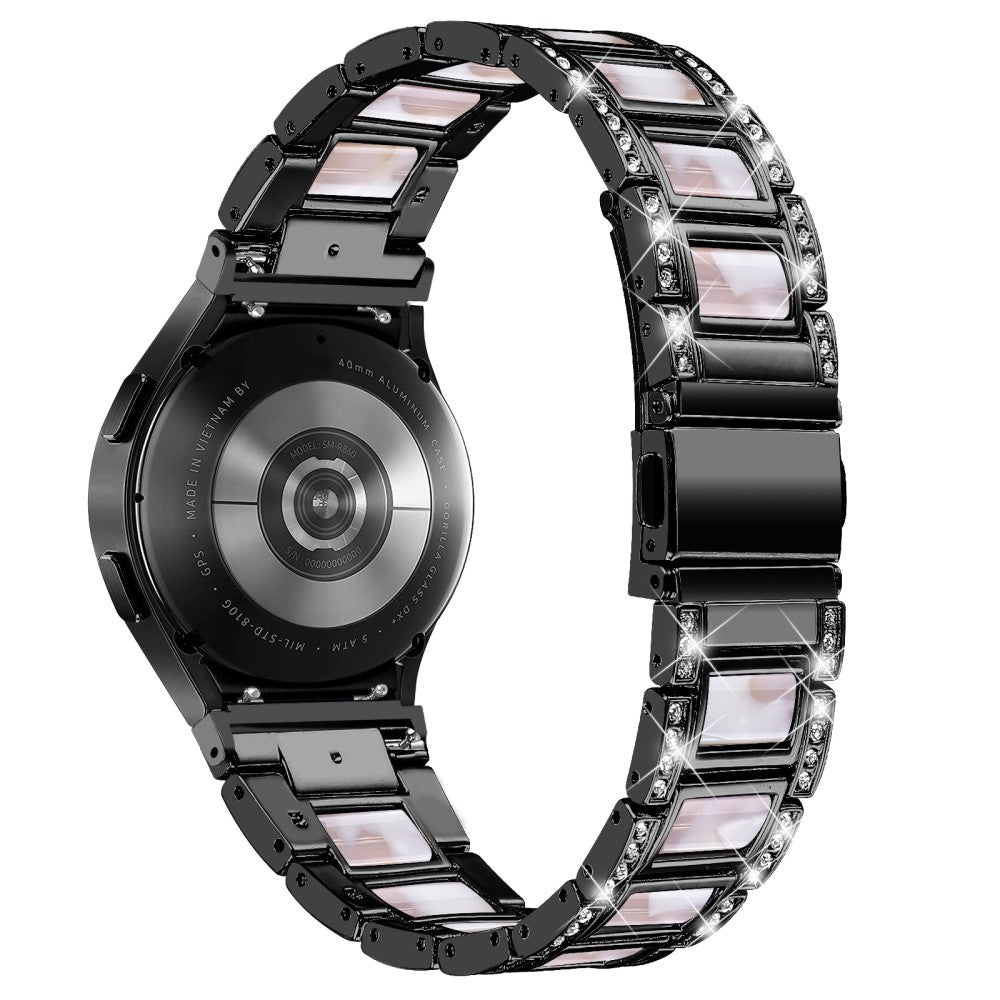 Rhinestone stainless steel watch strap for Samsung Galaxy Watch 4 - Black / Pink Mix