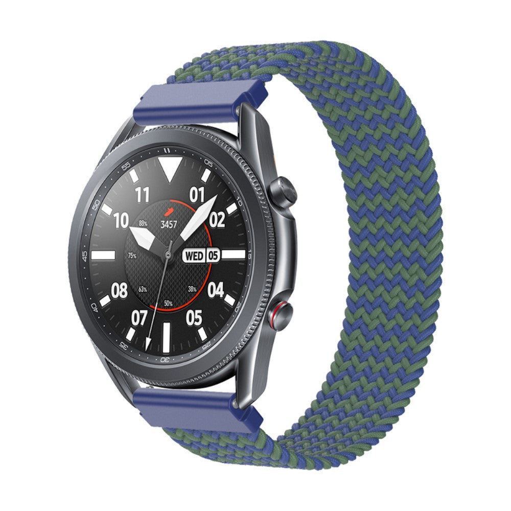 Elastic nylon watch strap for Samsung Galaxy Watch 4 - W-shape Blue / Green Size: XL