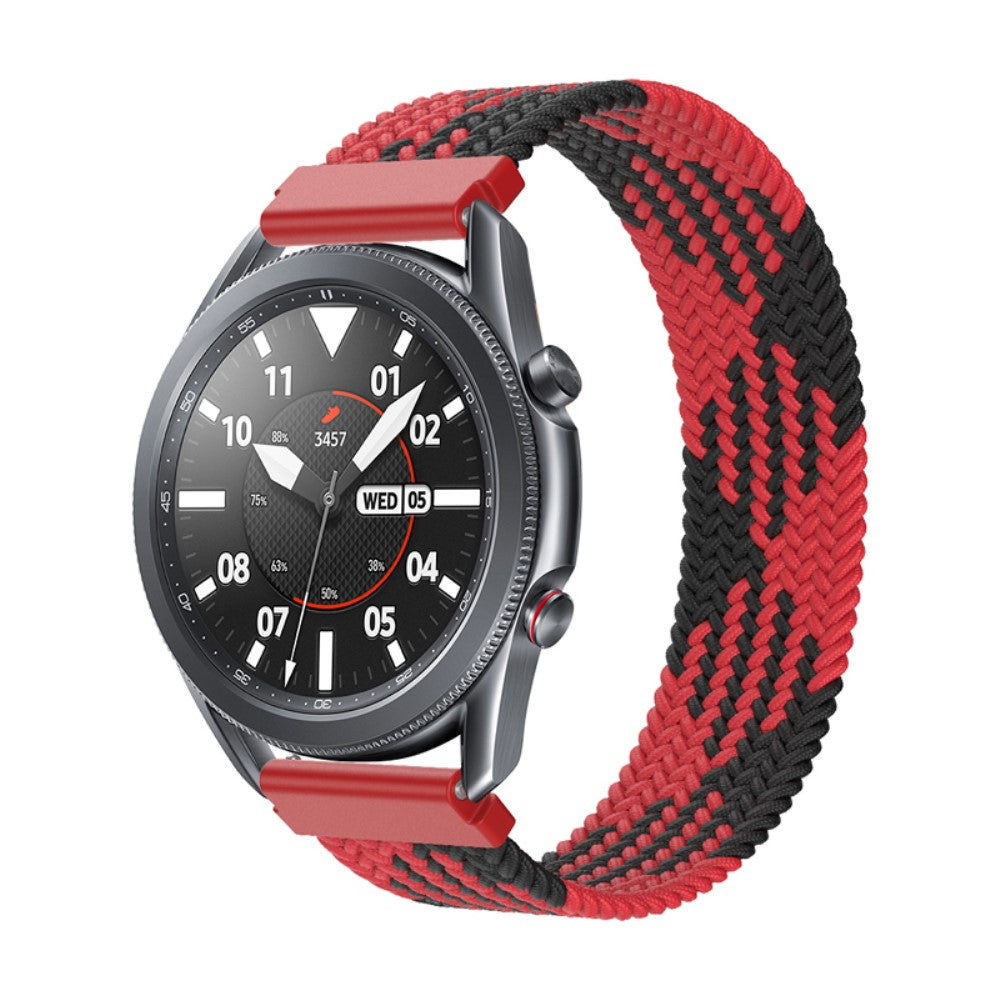Elastic braid nylon watch strap for Samsung Galaxy Watch 4 - Black / Red Size: XS