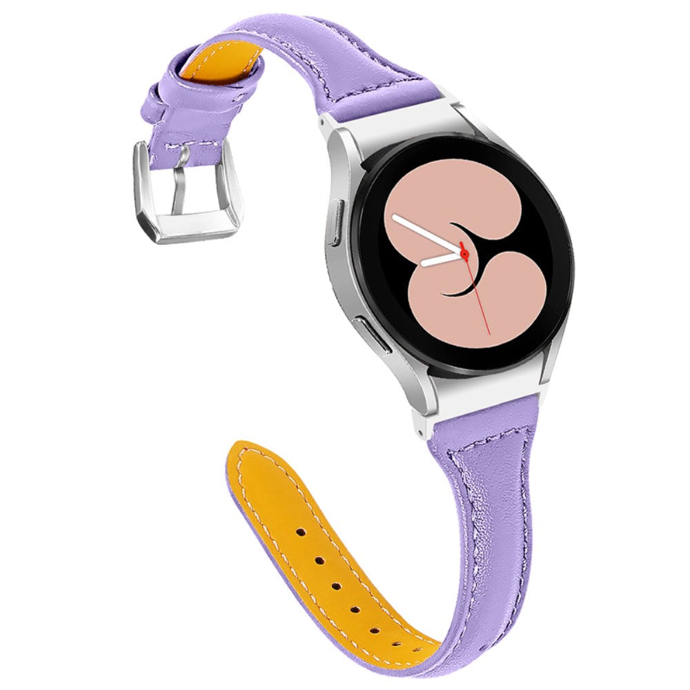 Cowhide genuine leather watch strap for Samsung Galaxy Watch 4 - Light Purple