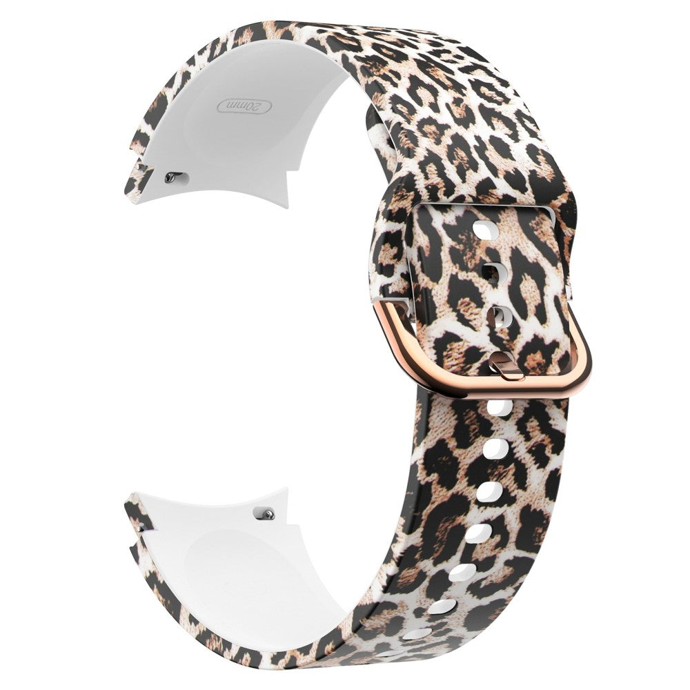 Pattern printed silicone watch strap for Samsung Galaxy Watch 4 - Brown Leopard