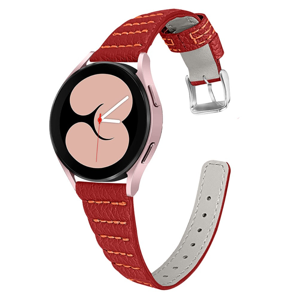 Samsung Galaxy Watch 4 Classic (46mm) / (44mm) / (40mm) genuine leather watch strap - Red