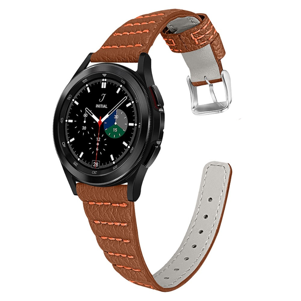 Samsung Galaxy Watch 4 Classic (46mm) / (44mm) / (40mm) genuine leather watch strap - Brown