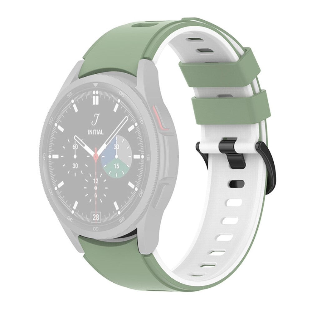 Dual color silicone watch strap for Samsung Galaxy watch - Light Green / White