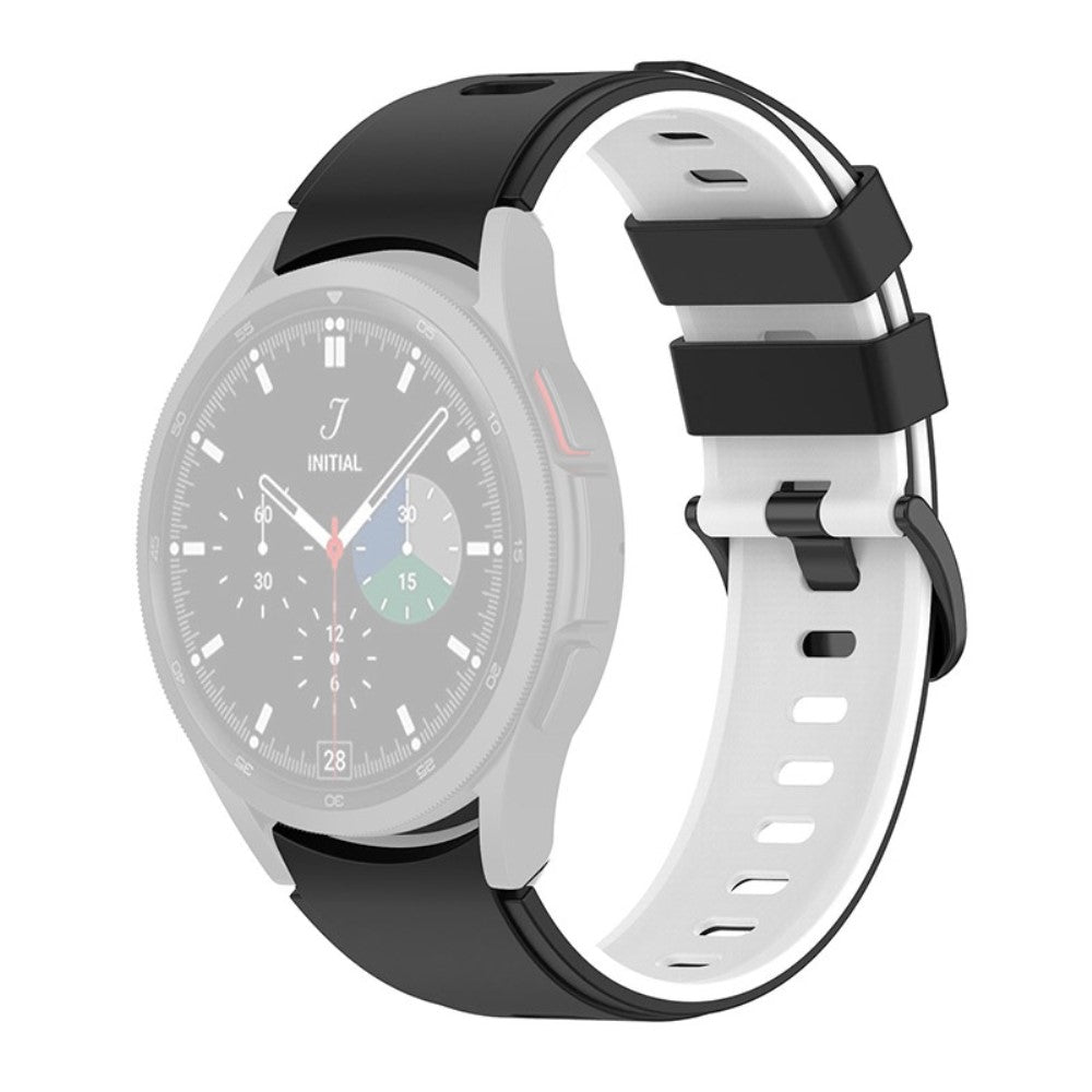 Dual color silicone watch strap for Samsung Galaxy watch - Black / White