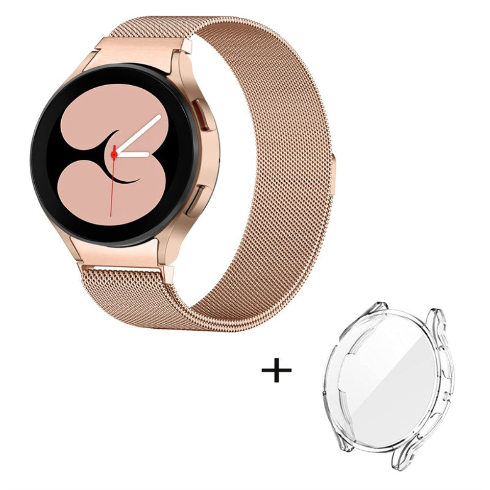 Samsung Galaxy Watch 5 (44mm) stainless steel watch strap with clear cover - Rose Gold