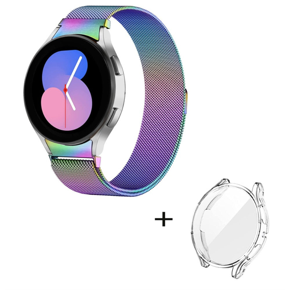 Samsung Galaxy Watch 5 Pro stainless steel watch strap with clear cover - Multi-color