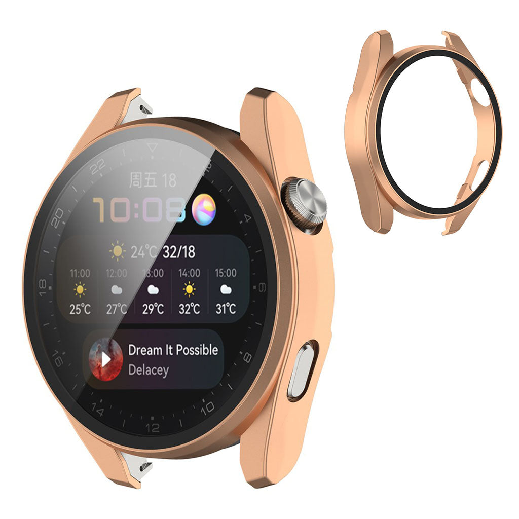 Huawei Watch 3 Pro TPU cover + tempered glass - Rose Gold