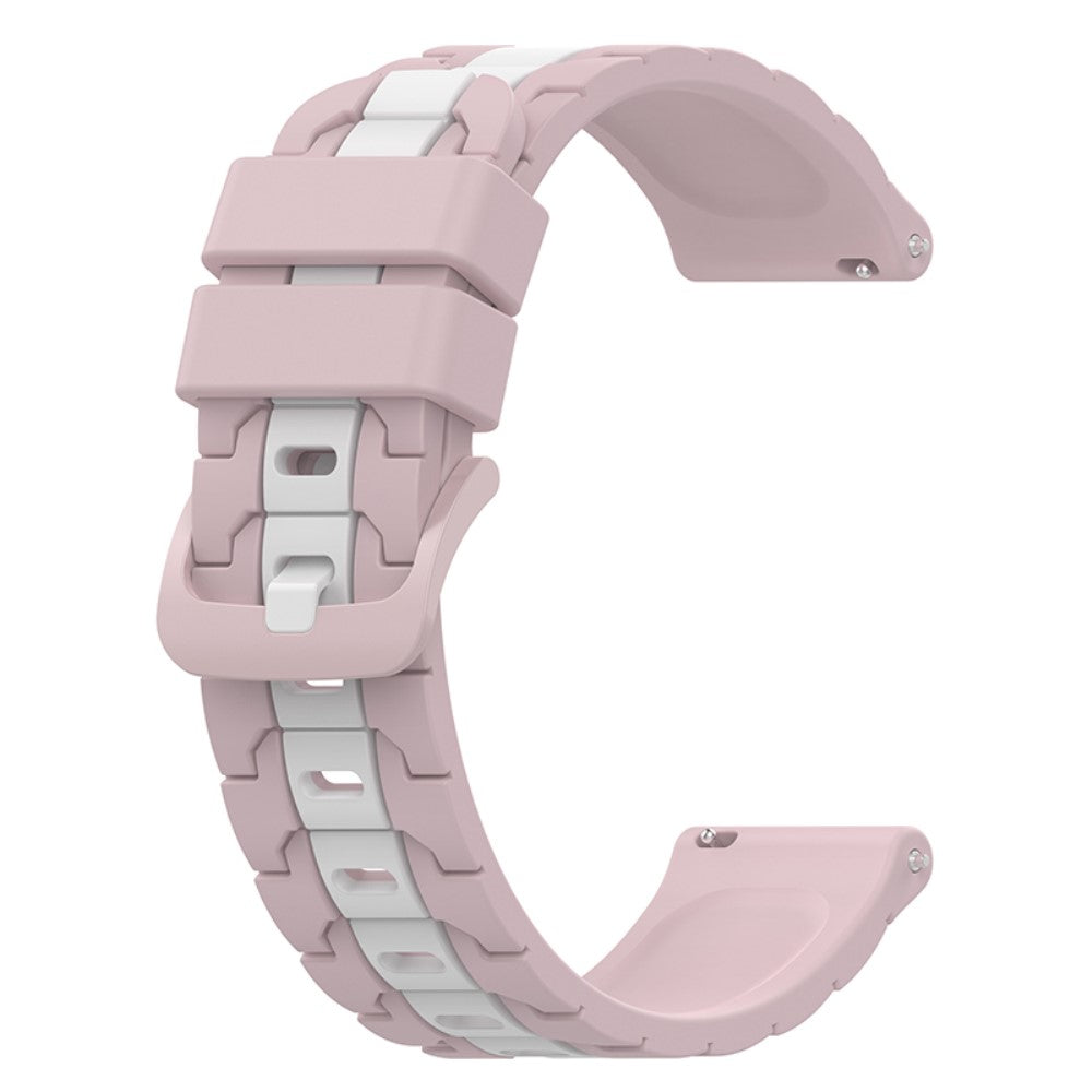 22mm dual color silicone watch strap for Huawei watch - Pink / White