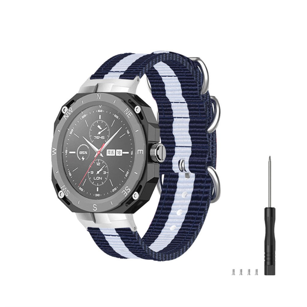 Huawei Watch GT Cyber nylon watch strap - Blue / White / Blue