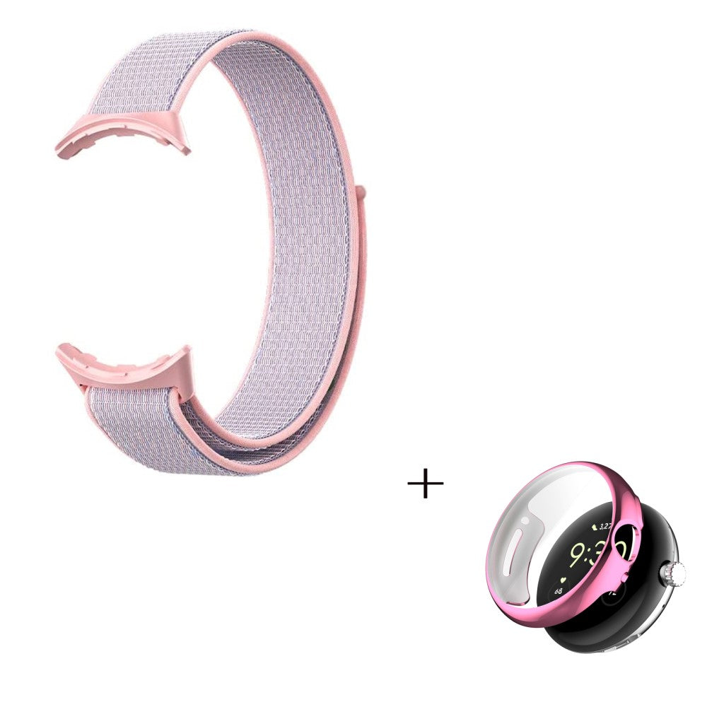 Nylon watch strap with pink cover for Google Pixel Watch - Pink