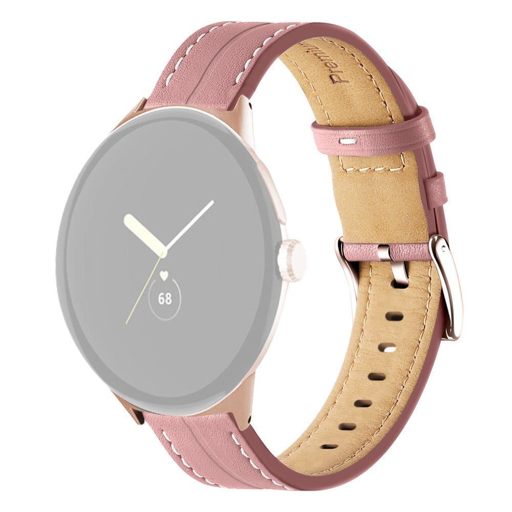 Genuine leather watch strap for Google Pixel Watch - Deep Pink