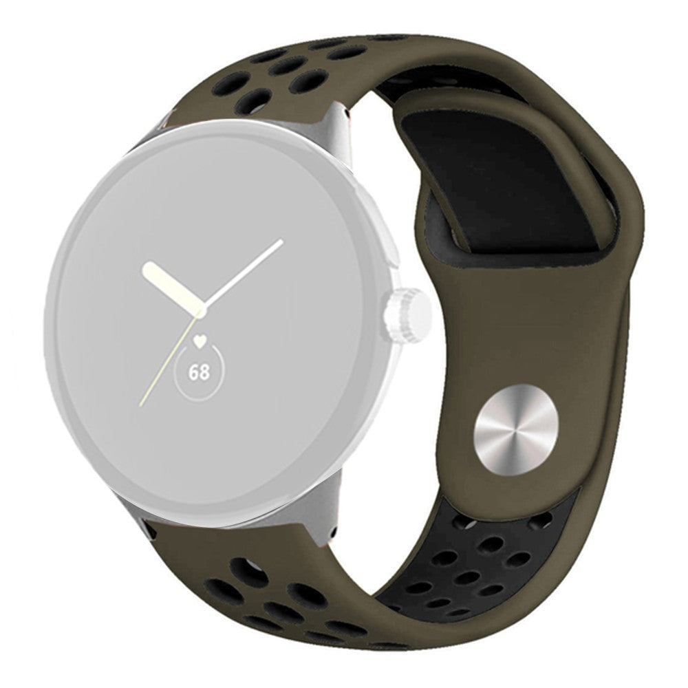 Google Pixel Watch dual-color silicone watch strap - Khaki / Black