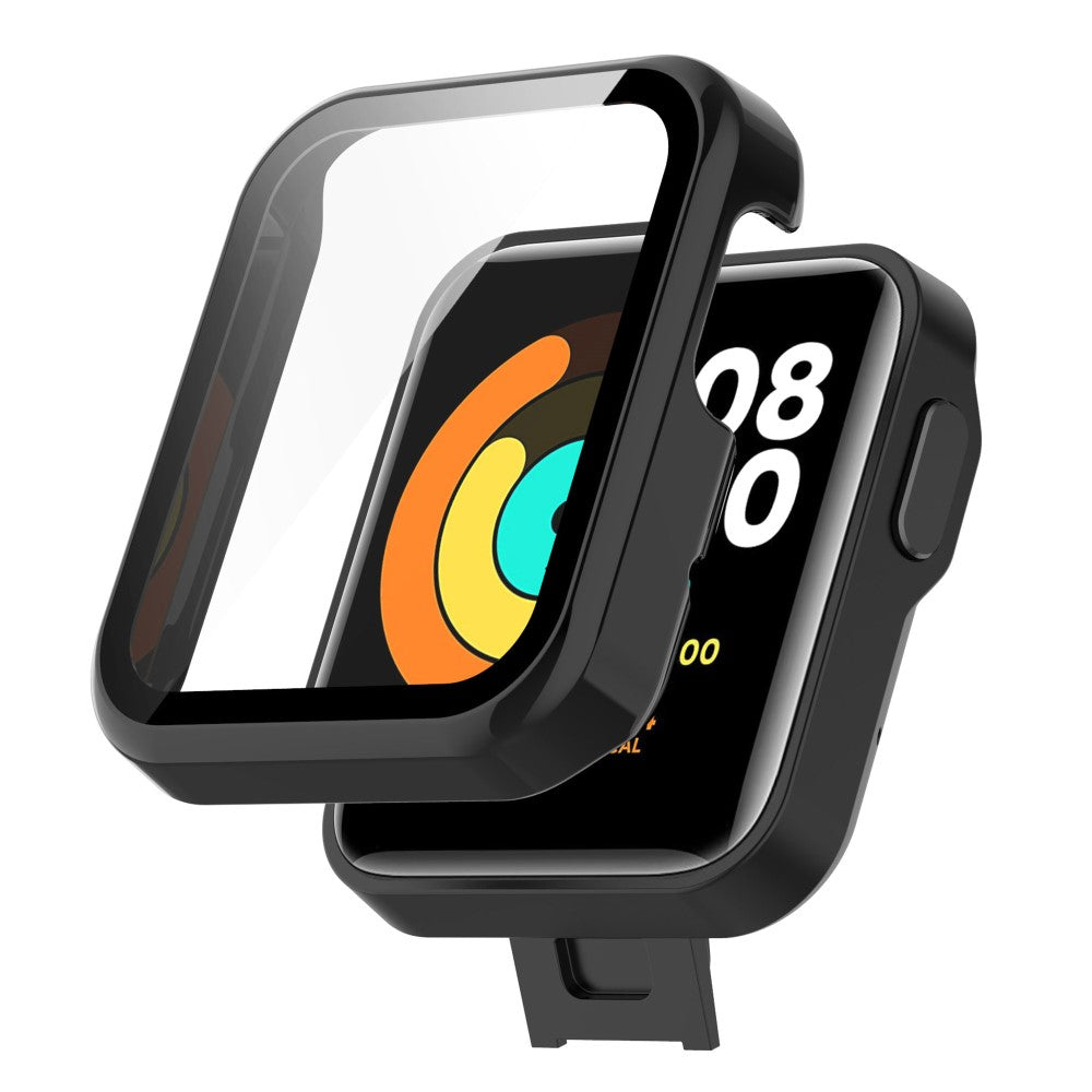 Xiaomi Mi Watch Lite / Redmi Watch simple cover with tempered glass screen protector - Black