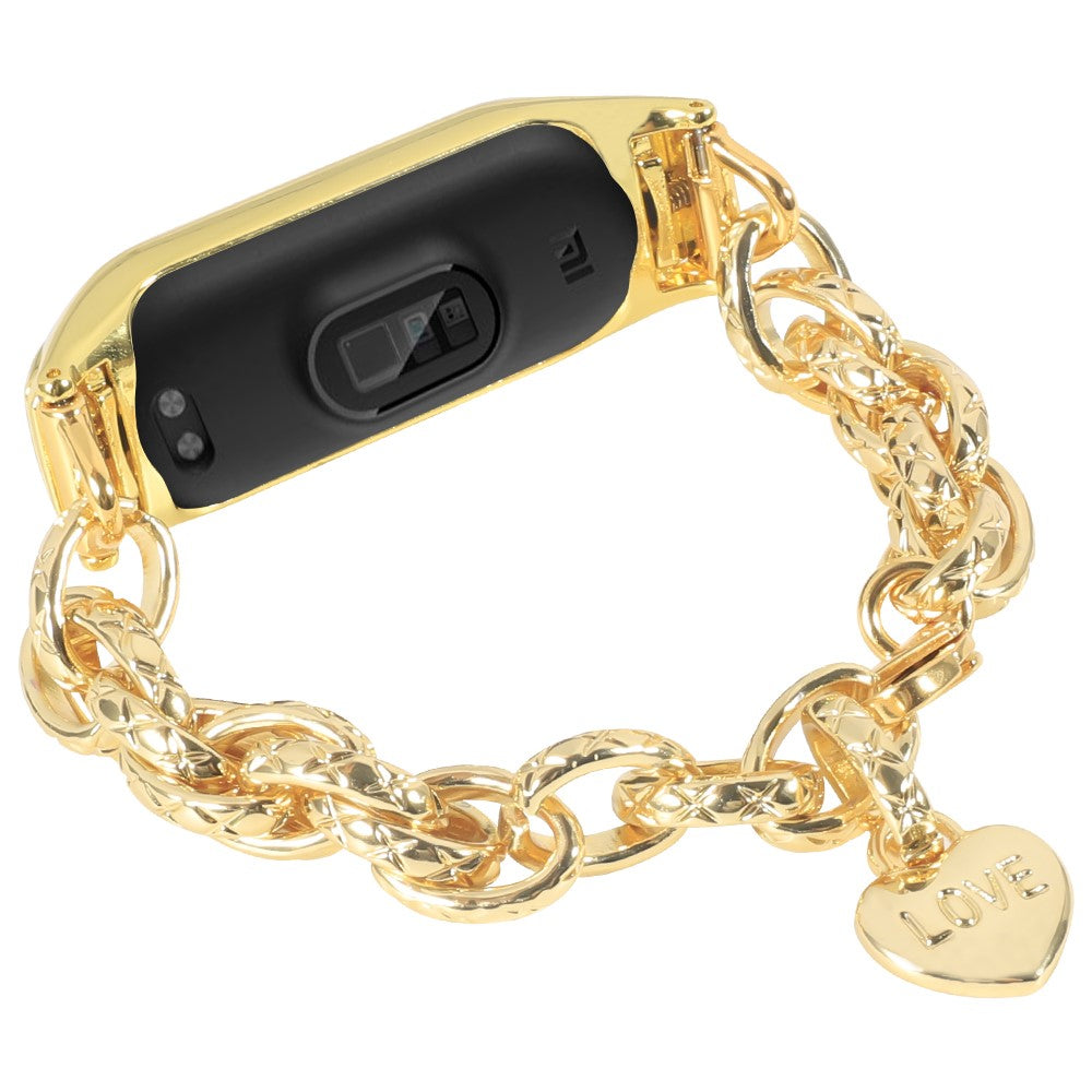 Xiaomi Mi Smart Band 6 / 5 heart-shaped stainless steel watch strap - Gold