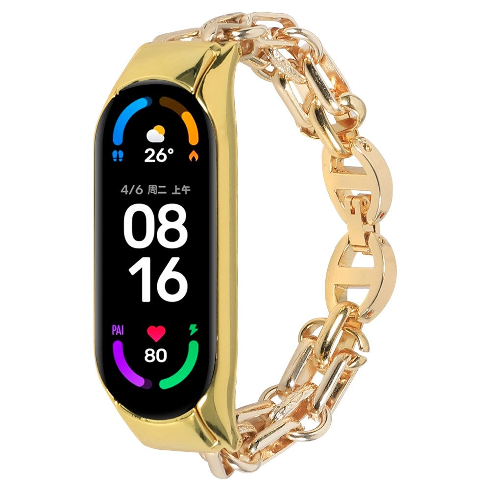 Xiaomi Mi Smart Band 6 / 5 stylish stainless steel watch strap - Gold