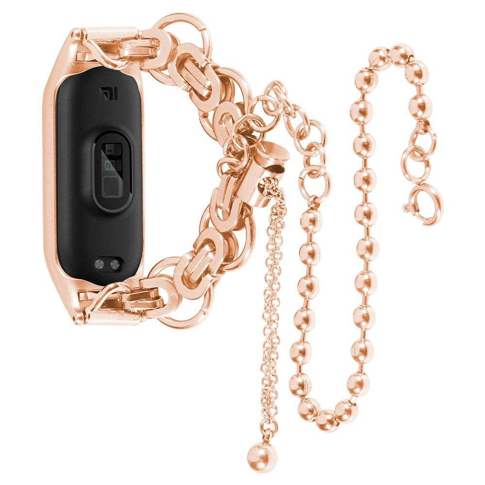 Xiaomi Mi Smart Band 6 / 5 stylish stainless steel watch strap - Rose Gold