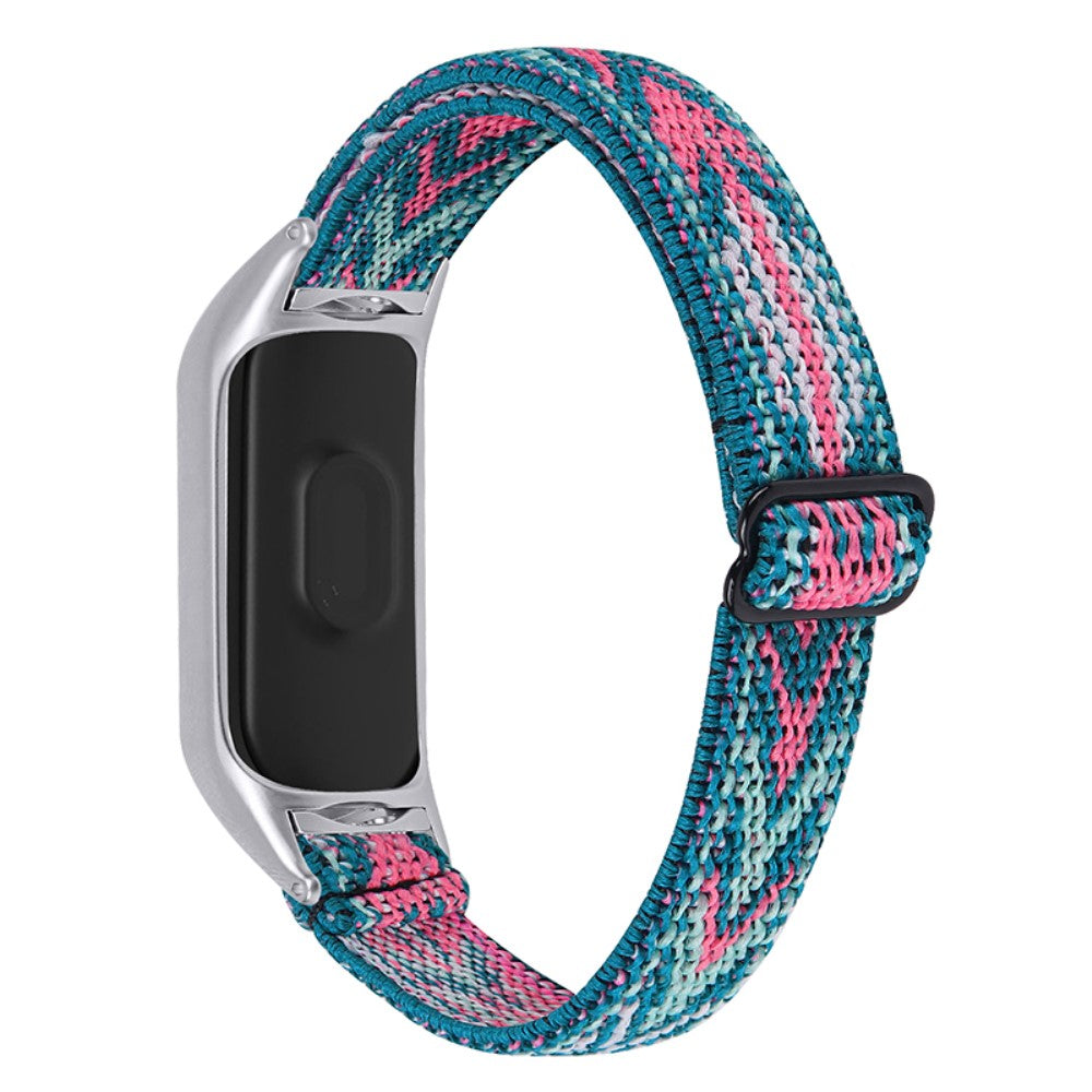 Xiaomi Mi Smart Band 6 / 5 nylon elastic watch strap - Green / Red Tribal