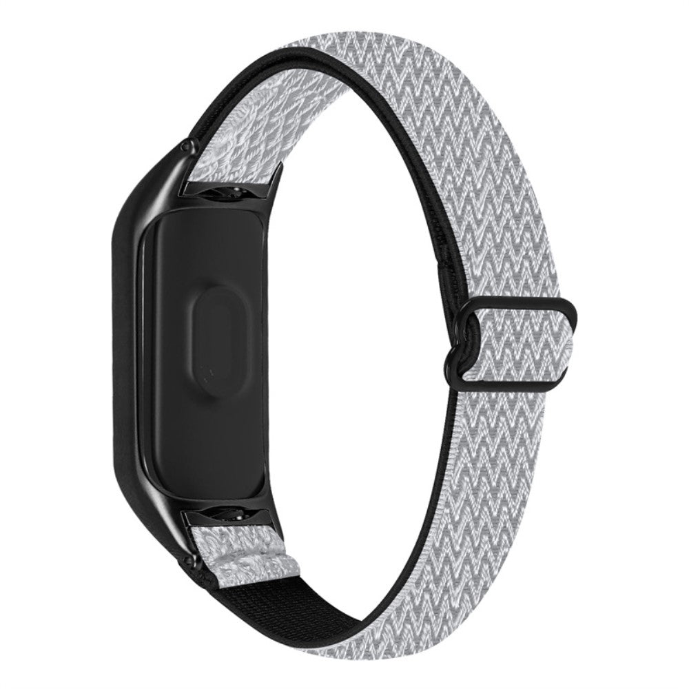 Xiaomi Mi Smart Band 6 / 5 elastic nylon watch strap - Black / White