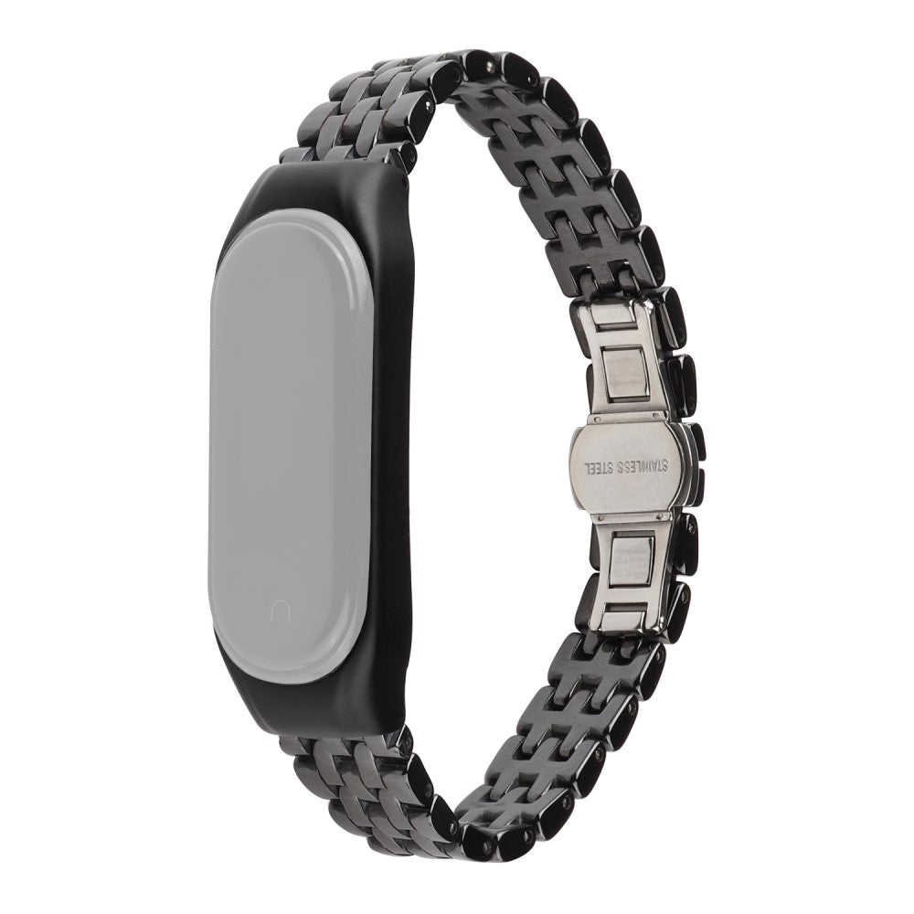 Xiaomi Mi Smart Band 6 / 5 ceramic style stainless steel watch strap - Five Beads Black