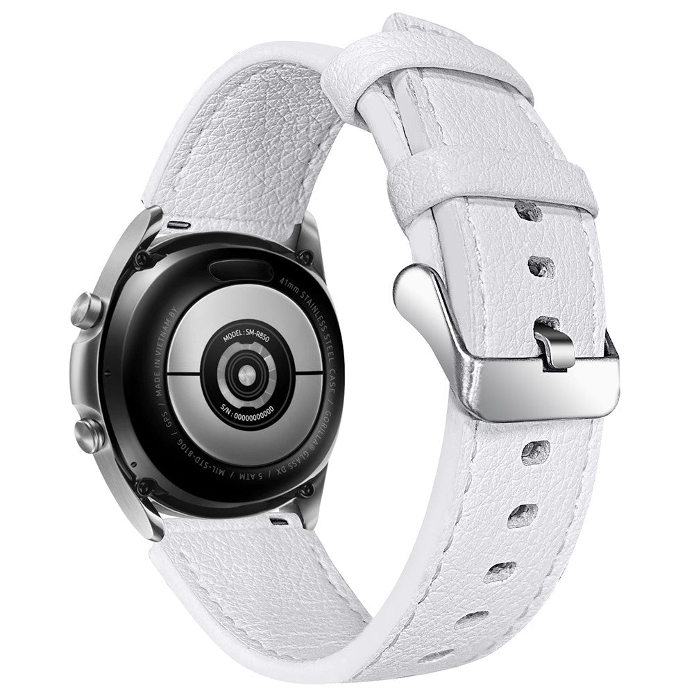 Xiaomi Mi Watch Color double-sided textured cowhide leather watch strap - White