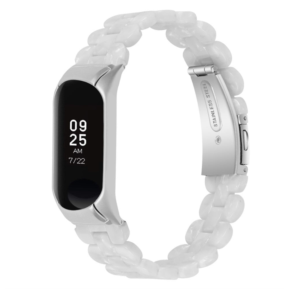 Xiaomi Mi Band 7 resin style stainless steel watch strap - Pearl White